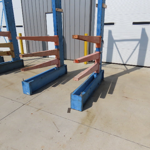 14' Tall Single Sided 2-Post Cantilever Rack 51" W x 48" Deep 3-Tier