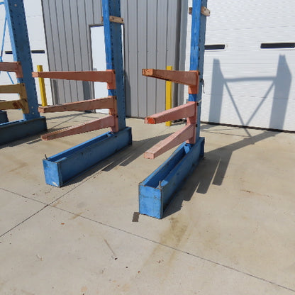 14' Tall Single Sided 2-Post Cantilever Rack 51" W x 48" Deep 3-Tier
