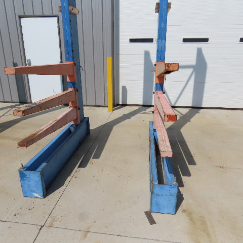 14' Tall Single Sided 2-Post Cantilever Rack 51" W x 48" Deep 3-Tier