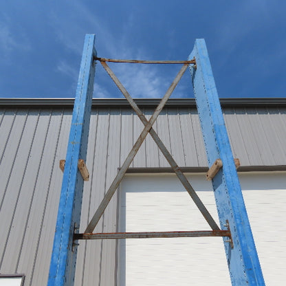 14' Tall Single Sided 2-Post Cantilever Rack 51" W x 48" Deep 3-Tier