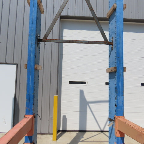 14' Tall Single Sided 2-Post Cantilever Rack 51" W x 48" Deep 3-Tier