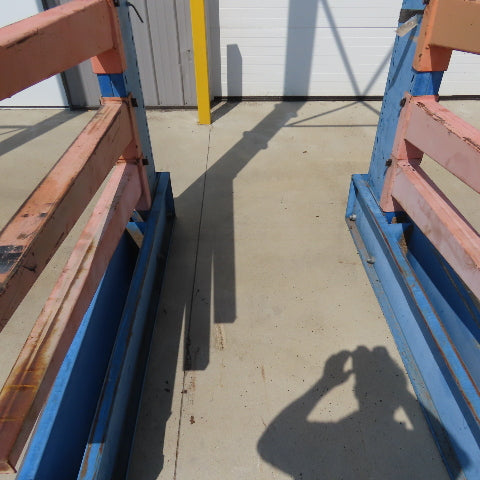 14' Tall Single Sided 2-Post Cantilever Rack 51" W x 48" Deep 3-Tier