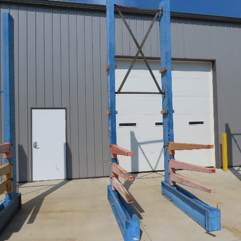 14' Tall Single Sided 2-Post Cantilever Rack 51" W x 48" Deep 3-Tier