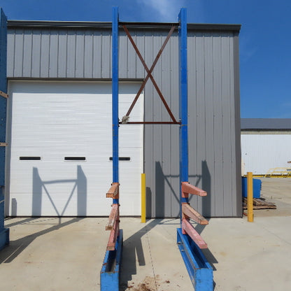 14' Tall Single Sided 2-Post Cantilever Rack 51" W x 48" Deep 3-Tier