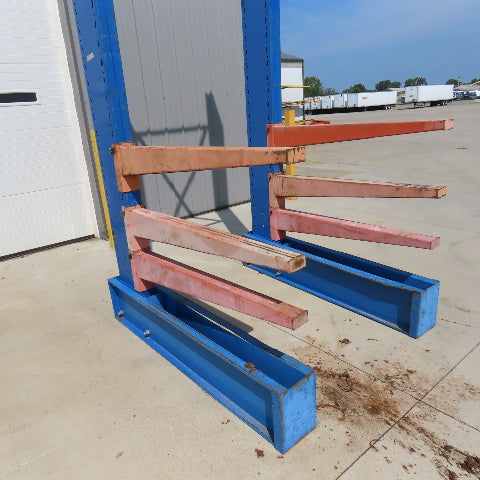 14' Tall Single Sided 2-Post Cantilever Rack 51" W x 48" Deep 3-Tier