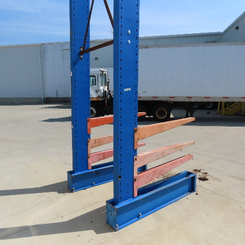14' Tall Single Sided 2-Post Cantilever Rack 51" W x 48" Deep 3-Tier