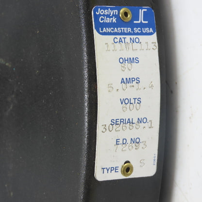 Joslyn Clark 111WLWL113 80OHMS Rheostat 600V Type S NEW