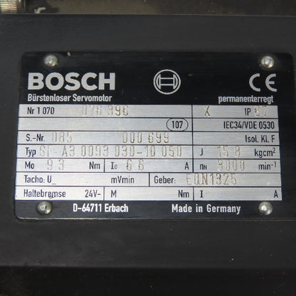 Bosch SF-A3.0093.030-10.050 9.3NM Servo Motor 3000RPM W/ Baugruppe 1:7 Gearbox