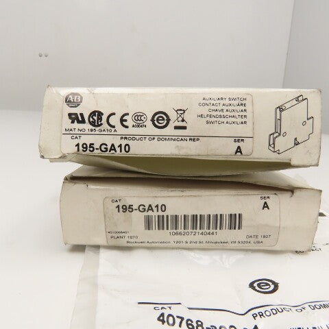 Allen Bradley 195-GA10 Auxiliary Switch NOS Lot Of 2