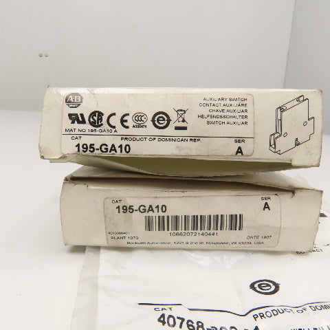 Allen Bradley 195-GA10 Auxiliary Switch NOS Lot Of 2