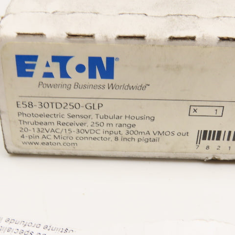 Eaton E58-30TD250-GLP Thru Beam Photoelectric Sensor 15-30VDC
