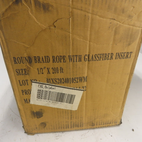 Ceramic Fiber Braid Rope W/ Glass Insert 172' Long 1/2" Thick