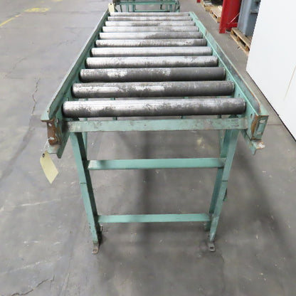 Roach 30" x 67" Heavy Steel Roller Gravity Conveyor 2.5" OD 27" BF 6" Centers