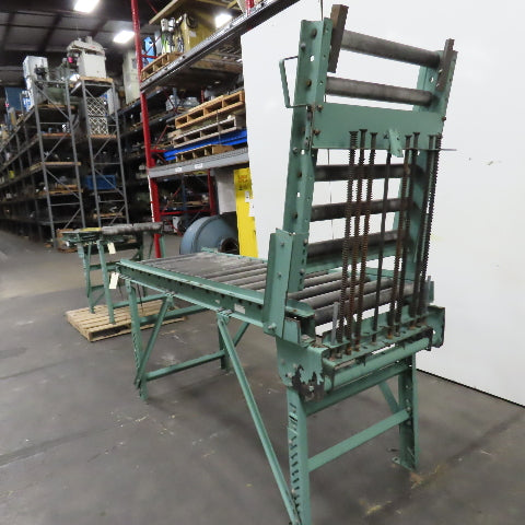 Roach 30" x 120" Heavy Steel Roller Gravity Conveyor 2.5" OD 27" BF W/ 3' Gate