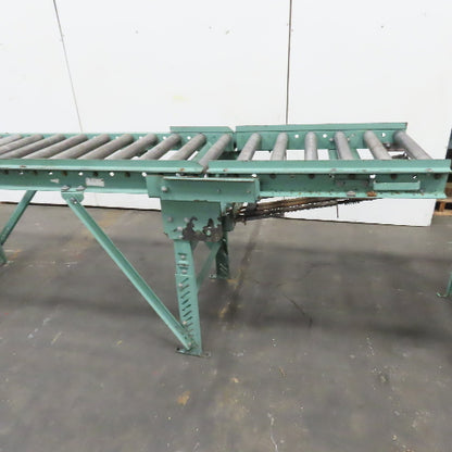 Roach 30" x 120" Heavy Steel Roller Gravity Conveyor 2.5" OD 27" BF W/ 3' Gate