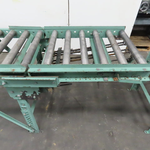 Roach 30" x 120" Heavy Steel Roller Gravity Conveyor 2.5" OD 27" BF W/ 3' Gate
