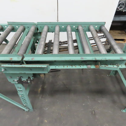 Roach 30" x 120" Heavy Steel Roller Gravity Conveyor 2.5" OD 27" BF W/ 3' Gate