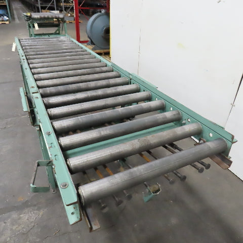 Roach 30" x 120" Heavy Steel Roller Gravity Conveyor 2.5" OD 27" BF W/ 3' Gate