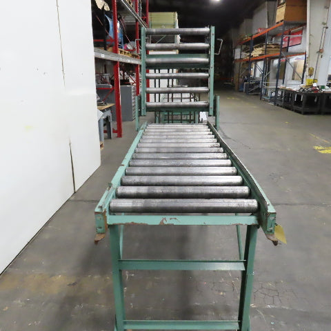 Roach 30" x 120" Heavy Steel Roller Gravity Conveyor 2.5" OD 27" BF W/ 3' Gate