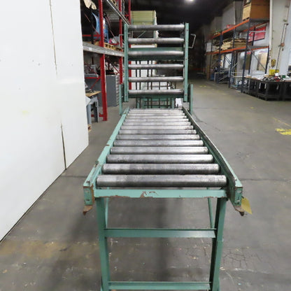 Roach 30" x 120" Heavy Steel Roller Gravity Conveyor 2.5" OD 27" BF W/ 3' Gate