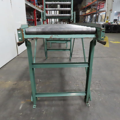 Roach 30" x 120" Heavy Steel Roller Gravity Conveyor 2.5" OD 27" BF W/ 3' Gate