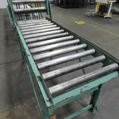 Roach 30" x 120" Heavy Steel Roller Gravity Conveyor 2.5" OD 27" BF W/ 3' Gate
