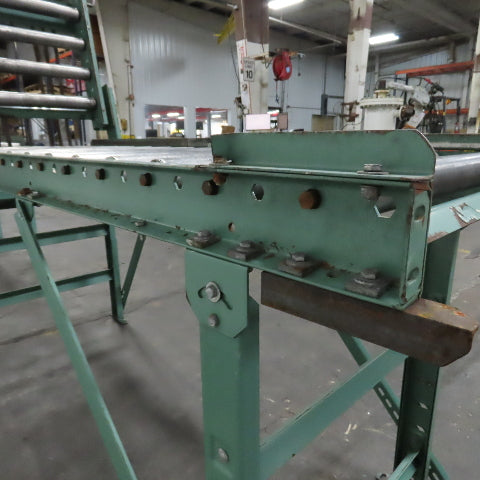 Roach 30" x 120" Heavy Steel Roller Gravity Conveyor 2.5" OD 27" BF W/ 3' Gate