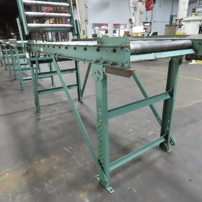 Roach 30" x 120" Heavy Steel Roller Gravity Conveyor 2.5" OD 27" BF W/ 3' Gate