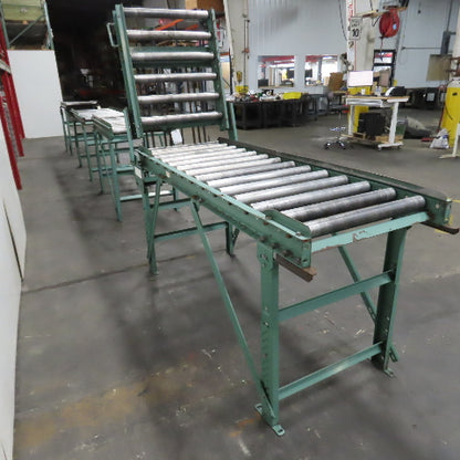Roach 30" x 120" Heavy Steel Roller Gravity Conveyor 2.5" OD 27" BF W/ 3' Gate