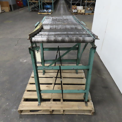 Roach 30" x 72" Heavy Steel Roller Gravity Conveyor 2.5" OD 27" BF W/ 3' Gate