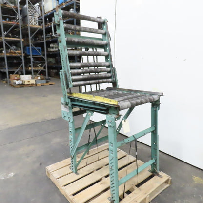 Roach 30" x 72" Heavy Steel Roller Gravity Conveyor 2.5" OD 27" BF W/ 3' Gate