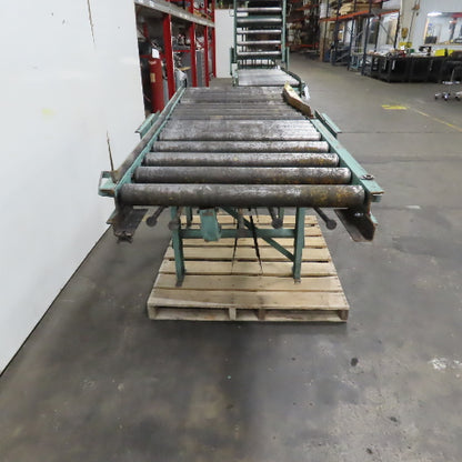 Roach 30" x 72" Heavy Steel Roller Gravity Conveyor 2.5" OD 27" BF W/ 3' Gate