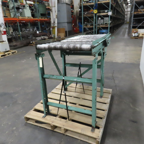 Roach 30" x 72" Heavy Steel Roller Gravity Conveyor 2.5" OD 27" BF W/ 3' Gate