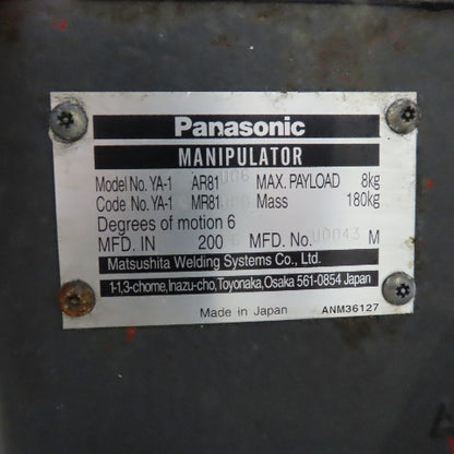 Panasonic YA-1 YA-1QAR81U06 6-Axis Welding Robot W/Base, Feeder&Gun YT-CAT353T1W