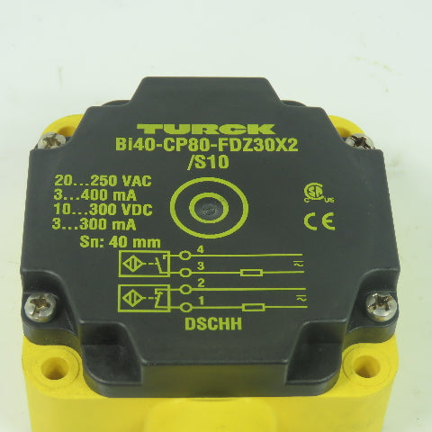 Turck Bi40-CP80-FDZ30X2/S10 Inductive Sensor 20-250VAC 10-300VDC 3-400mA