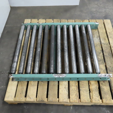 Roach 30" x 39" Long Steel Roller Gravity Conveyor 1.9" OD 27" BF 3" Centers