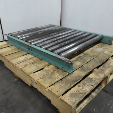 Roach 30" x 39" Long Steel Roller Gravity Conveyor 1.9" OD 27" BF 3" Centers