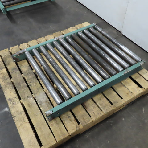 Roach 30" x 39" Long Steel Roller Gravity Conveyor 1.9" OD 27" BF 3" Centers