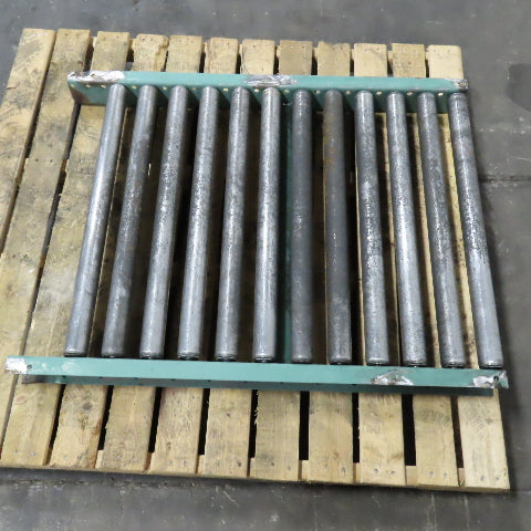 Roach 30" x 39" Long Steel Roller Gravity Conveyor 1.9" OD 27" BF 3" Centers