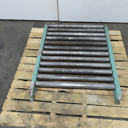 Roach 30" x 39" Long Steel Roller Gravity Conveyor 1.9" OD 27" BF 3" Centers