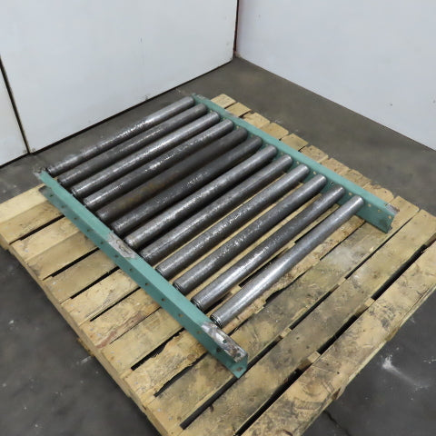 Roach 30" x 39" Long Steel Roller Gravity Conveyor 1.9" OD 27" BF 3" Centers