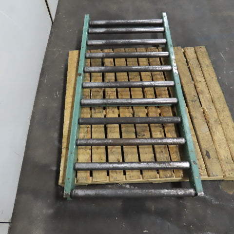 Roach 30" x 64" Long Steel Roller Gravity Conveyor 1.9" OD 27" BF 6" Centers