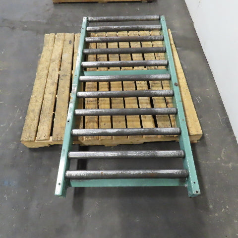 Roach 30" x 64" Long Steel Roller Gravity Conveyor 1.9" OD 27" BF 6" Centers