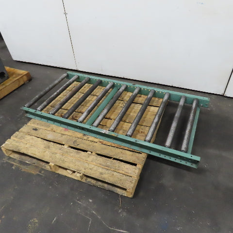 Roach 30" x 64" Long Steel Roller Gravity Conveyor 1.9" OD 27" BF 6" Centers