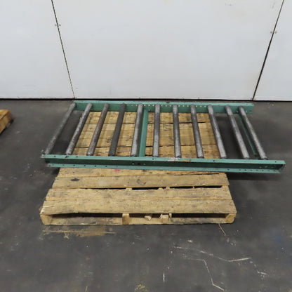 Roach 30" x 64" Long Steel Roller Gravity Conveyor 1.9" OD 27" BF 6" Centers