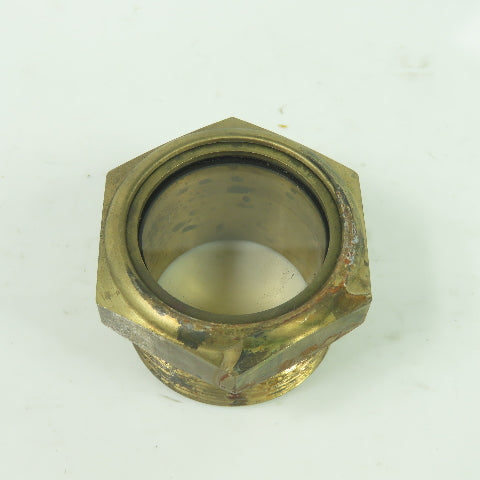 1-1/2" NPT Brass Hex Liquid Level Tank Sight Glass