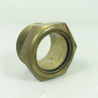 1-1/2" NPT Brass Hex Liquid Level Tank Sight Glass