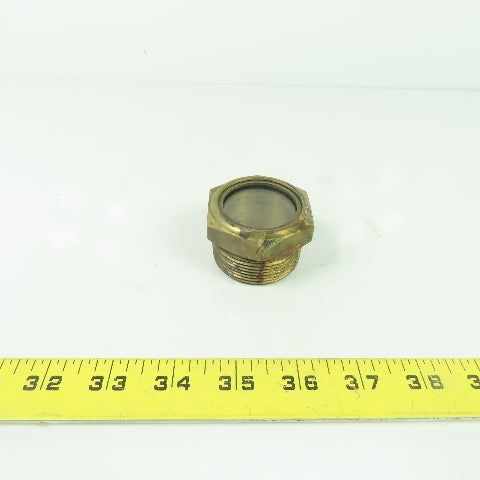 1-1/2" NPT Brass Hex Liquid Level Tank Sight Glass