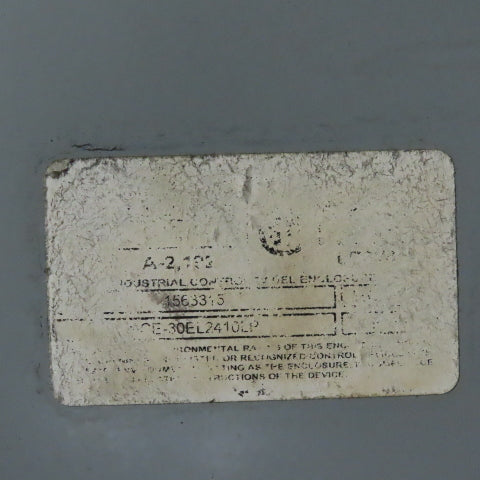 Saginaw SCE-30EL2410LP 30" x 24" x 10" Electrical Enclosure W/ Backplate & Fan