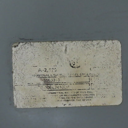 Saginaw SCE-30EL2410LP 30" x 24" x 10" Electrical Enclosure W/ Backplate & Fan